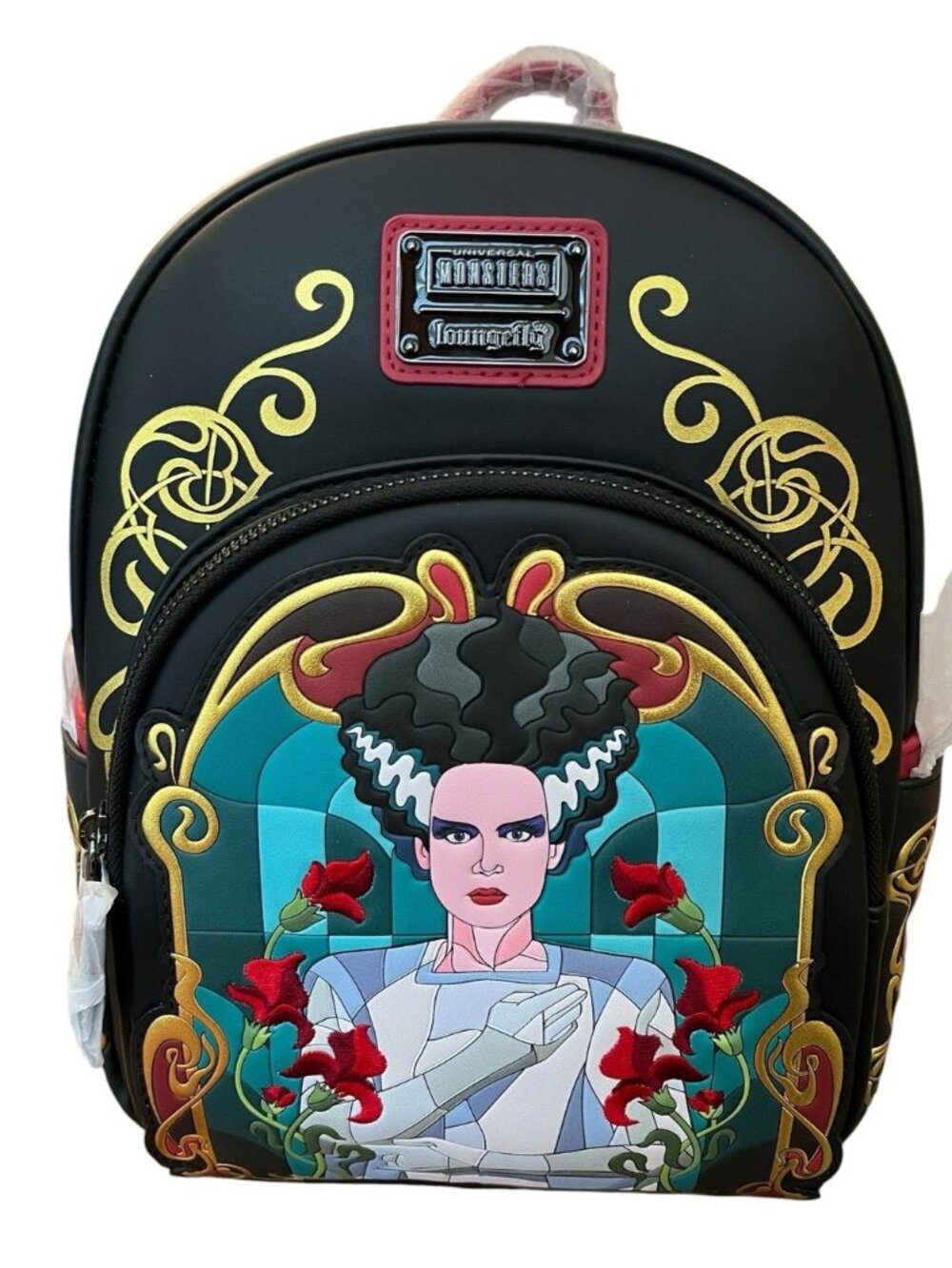 Loungefly Universal Monsters Bride Of Frankenstein Stained Glass Backpack NWT